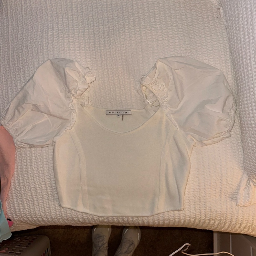 English Factory puff sleeved top size S